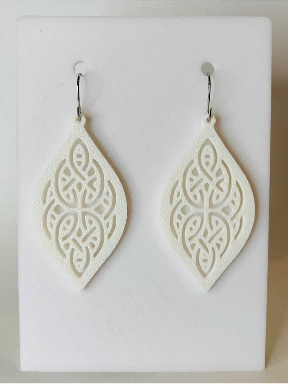 White Filigree Teardrop Dangle Earrings - Women's Jewelry